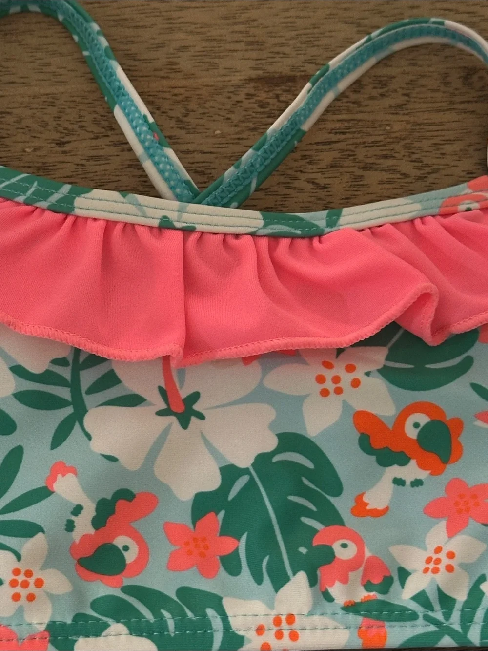 Dolphin love 2pc tropical bikini kids girls sz 2T Hawaiian print NEE w tag